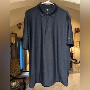Nike Men's Dri-Fit Black Patterned Golf Polo Shirt